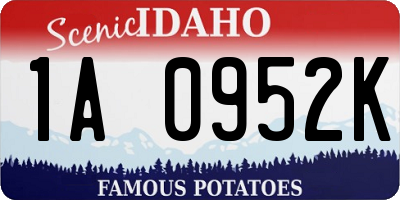 ID license plate 1A0952K