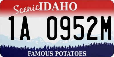 ID license plate 1A0952M