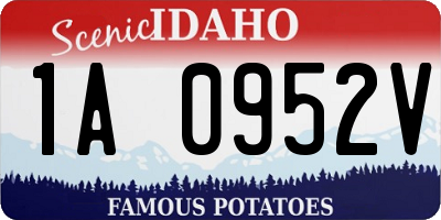 ID license plate 1A0952V