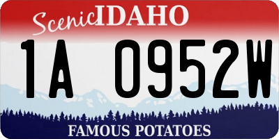 ID license plate 1A0952W