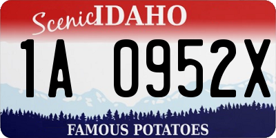 ID license plate 1A0952X
