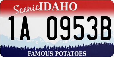 ID license plate 1A0953B