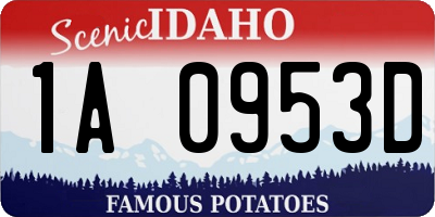 ID license plate 1A0953D