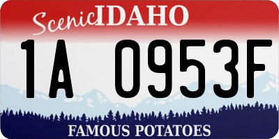 ID license plate 1A0953F