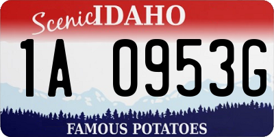 ID license plate 1A0953G