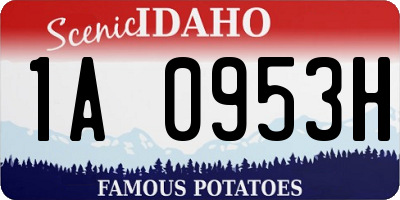ID license plate 1A0953H