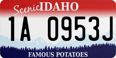 ID license plate 1A0953J