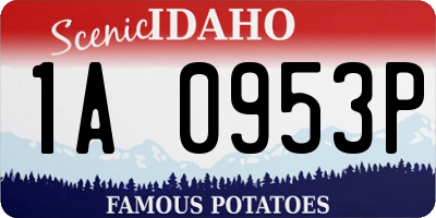 ID license plate 1A0953P