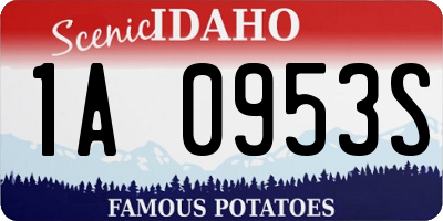 ID license plate 1A0953S