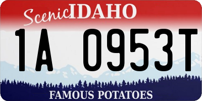 ID license plate 1A0953T