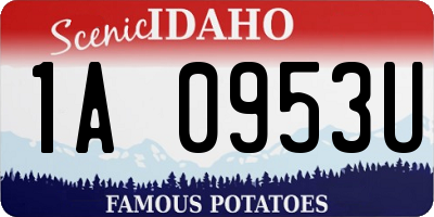 ID license plate 1A0953U