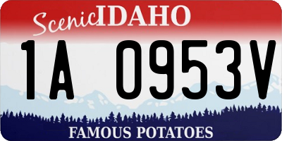 ID license plate 1A0953V
