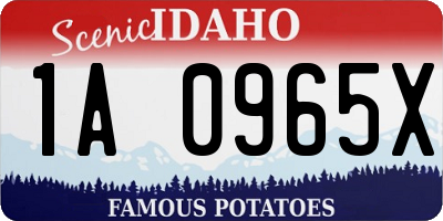 ID license plate 1A0965X