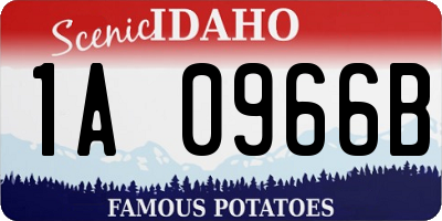 ID license plate 1A0966B
