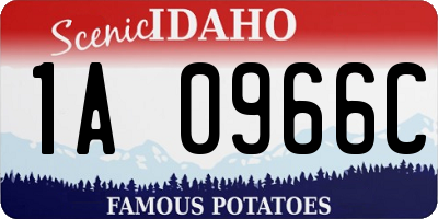 ID license plate 1A0966C