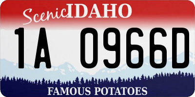 ID license plate 1A0966D