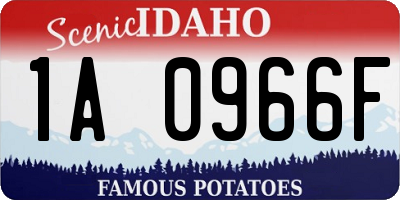ID license plate 1A0966F