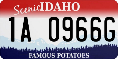 ID license plate 1A0966G