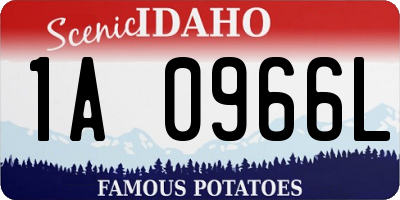 ID license plate 1A0966L