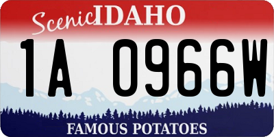 ID license plate 1A0966W