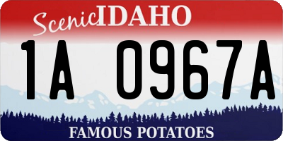 ID license plate 1A0967A