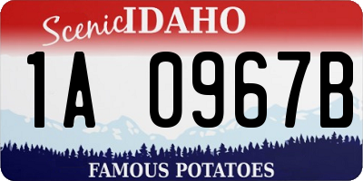 ID license plate 1A0967B