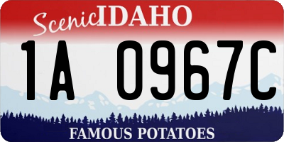 ID license plate 1A0967C