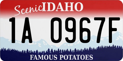ID license plate 1A0967F