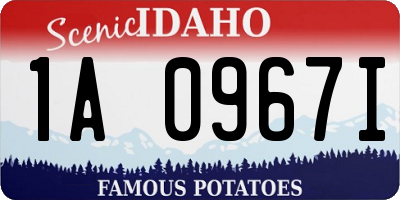 ID license plate 1A0967I