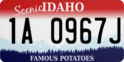 ID license plate 1A0967J