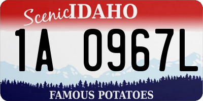 ID license plate 1A0967L