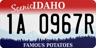 ID license plate 1A0967R