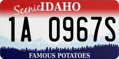 ID license plate 1A0967S