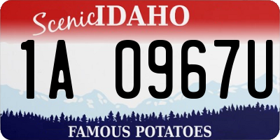 ID license plate 1A0967U