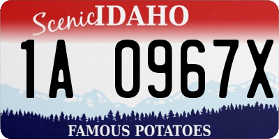 ID license plate 1A0967X