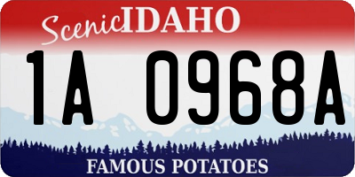 ID license plate 1A0968A