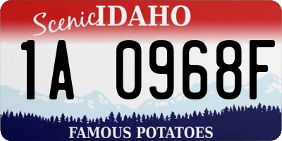 ID license plate 1A0968F