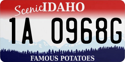 ID license plate 1A0968G