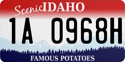 ID license plate 1A0968H