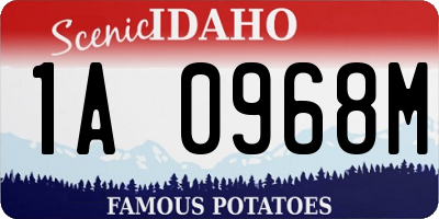 ID license plate 1A0968M