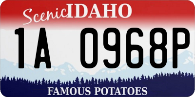 ID license plate 1A0968P
