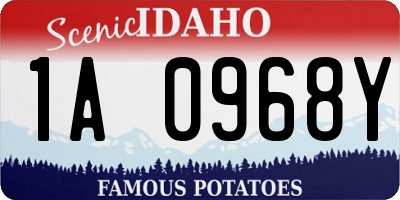 ID license plate 1A0968Y