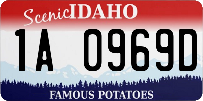 ID license plate 1A0969D
