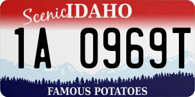 ID license plate 1A0969T