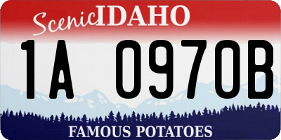 ID license plate 1A0970B