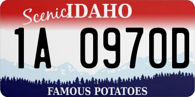 ID license plate 1A0970D