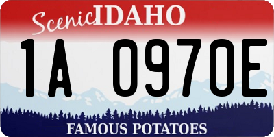 ID license plate 1A0970E