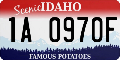 ID license plate 1A0970F