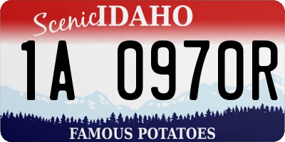 ID license plate 1A0970R
