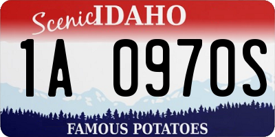 ID license plate 1A0970S